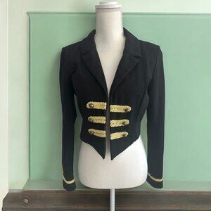 NASTY GAL Black Military Style Buttoned Blazer Jacket Sz Medium